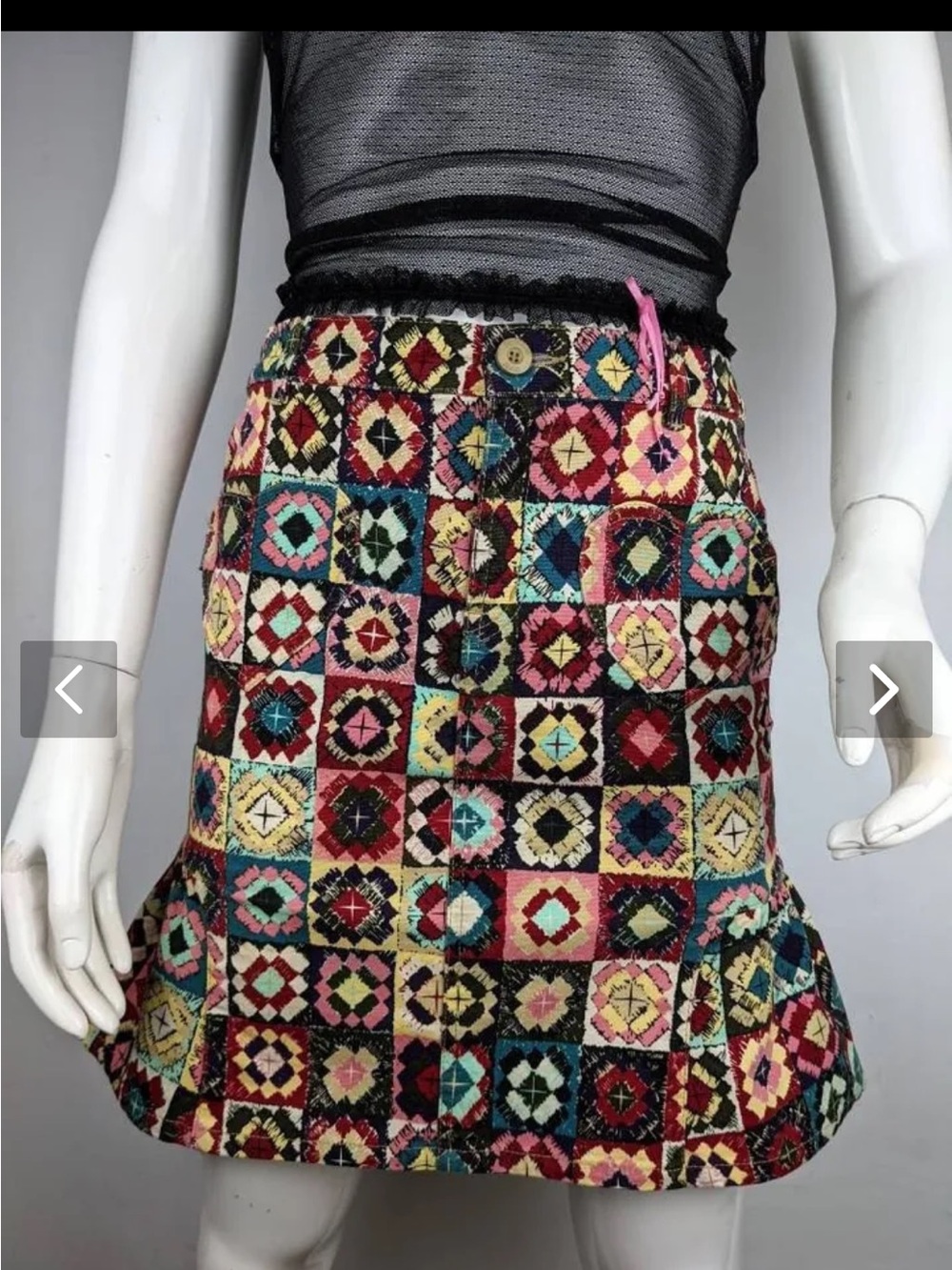 Vintage Moschino Patchwork Denim Skirt